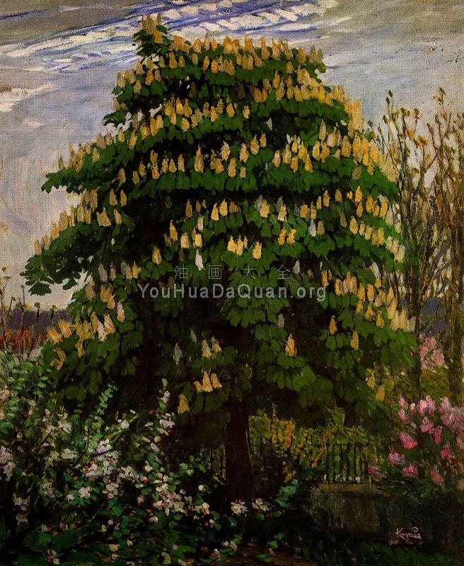 The chestnut tree in blossom - 弗朗齐歇克·库普卡